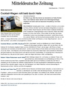 MZ Cocktail-Wagen rollt bald durch Halle - Mitteldeutsche Zeitung - 2015 03